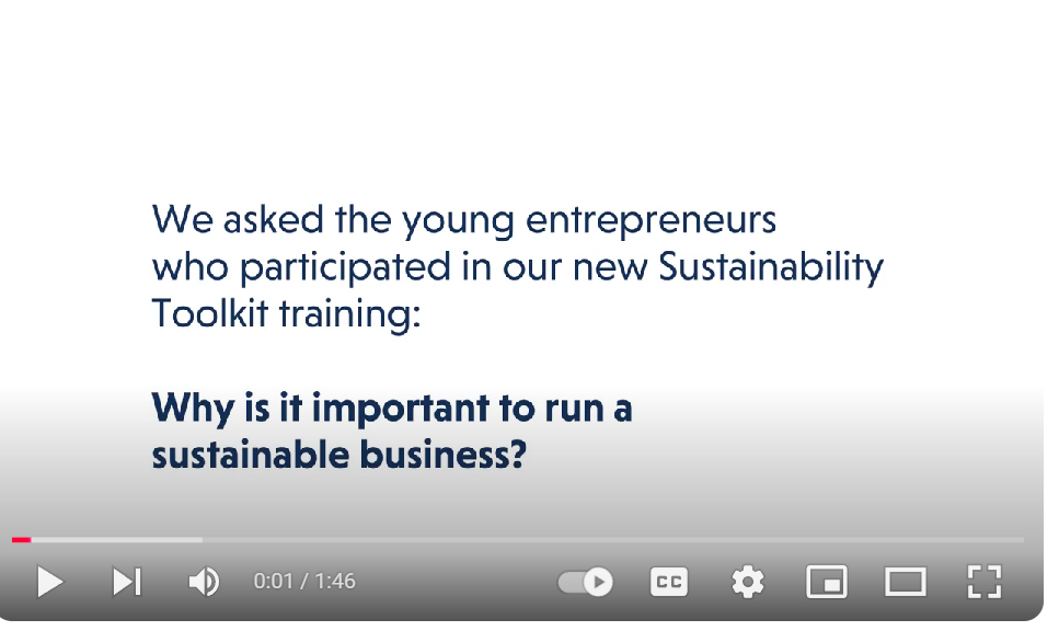 "Young Entrepreneurs Building a More Sustainable Economic Future" 